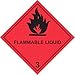 Étiquette de sécurité pour liquides inflammables - Autocollant - 100 mm x 100 mm
