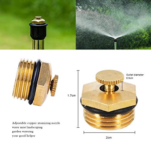 Oligitdi Set of 5 Brass Drip Irrigation Heads High Pressure Nozzle Sprinklers Heads for Watering Garden,Farm,Flower (External Thread Diameter 20mm,Spray Range 3-5m)