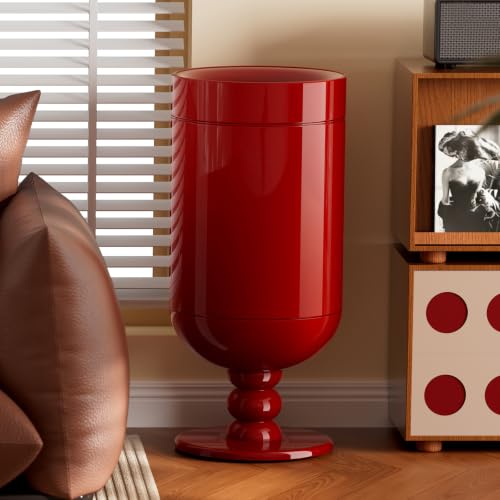 Caneca de basura redonda acero inoxidable 20 litros roja
