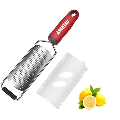 Premium Multipurpose Cheese Grater - Zester Chocolate Ginger Grater Carrot Zesters lemon Graters For Kitchen Grater Soft Grip Handle Hand-held Kitchen Tool Dishwasher Safe ASONTAO