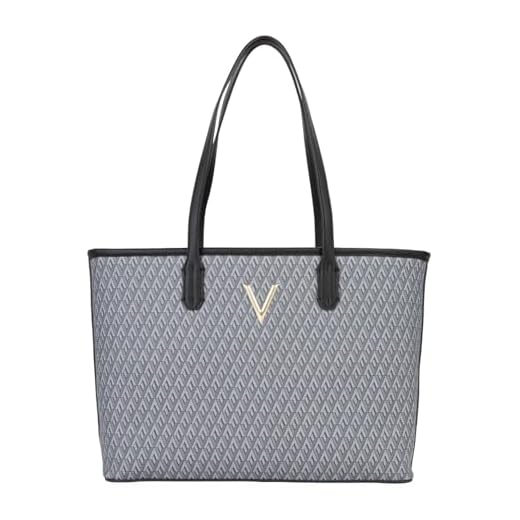 Valentino Shopper Schultertasche Queen Re Shopping Bag Nero/Multicolor dunkelgrau