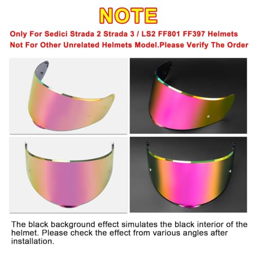 Image of PSLER Sedici Strada 2 Visor - Sedici Strada 2 and Strada 3 Face Shield Motorcycle Helmet visor Accessories Replacement for LS2 FT2 VECTOR Sedici Strada 2 Strada 3 FF801 FF397,Deep Rose Red