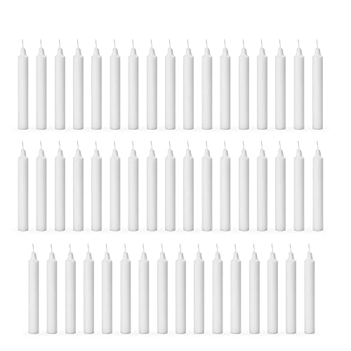 Image of AuraDecor Pack of 50 Stick Candles || Especially Meant for Healing, Chakras, Ritual Candles, Decoration, Lighting, Home Decor || Burning Time 3 to 4 Hours Each (White)