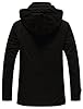 WenVen Men's Classic Cotton Hoodie Jacket Fleece Lining Warm Coat Winter Outdoor Parka Jacket Mid-Length Windproof Outerwear Coat Black L #1