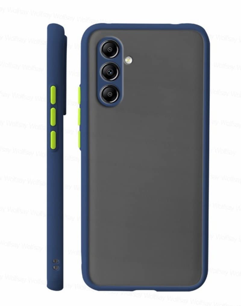 Zubitech Samsung Galaxy A34 Hybrid Smoke Cover Shockproof Polycarbonate Matte Hard Back Case TPU Silicon Edges Full Camera Protection Matte Finish Cover for Samsung Galaxy A34 5G (Blue)