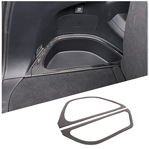 Qiosreui Rear Trunk Storage Box Slot Trim Cover for Honda Pilot 2016-2022/Passport 2019-2023, Rear Trunk Side Storage Organizer Bins Trim Frame Sticker, Carbon Fiber (Trunk Side Storage Slot Frame)