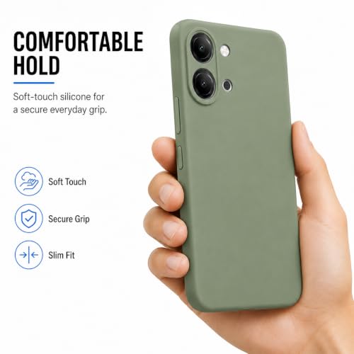 Image of FIRST MART Matte Silicone Back Cover for iQOO Z11 Lite - Green