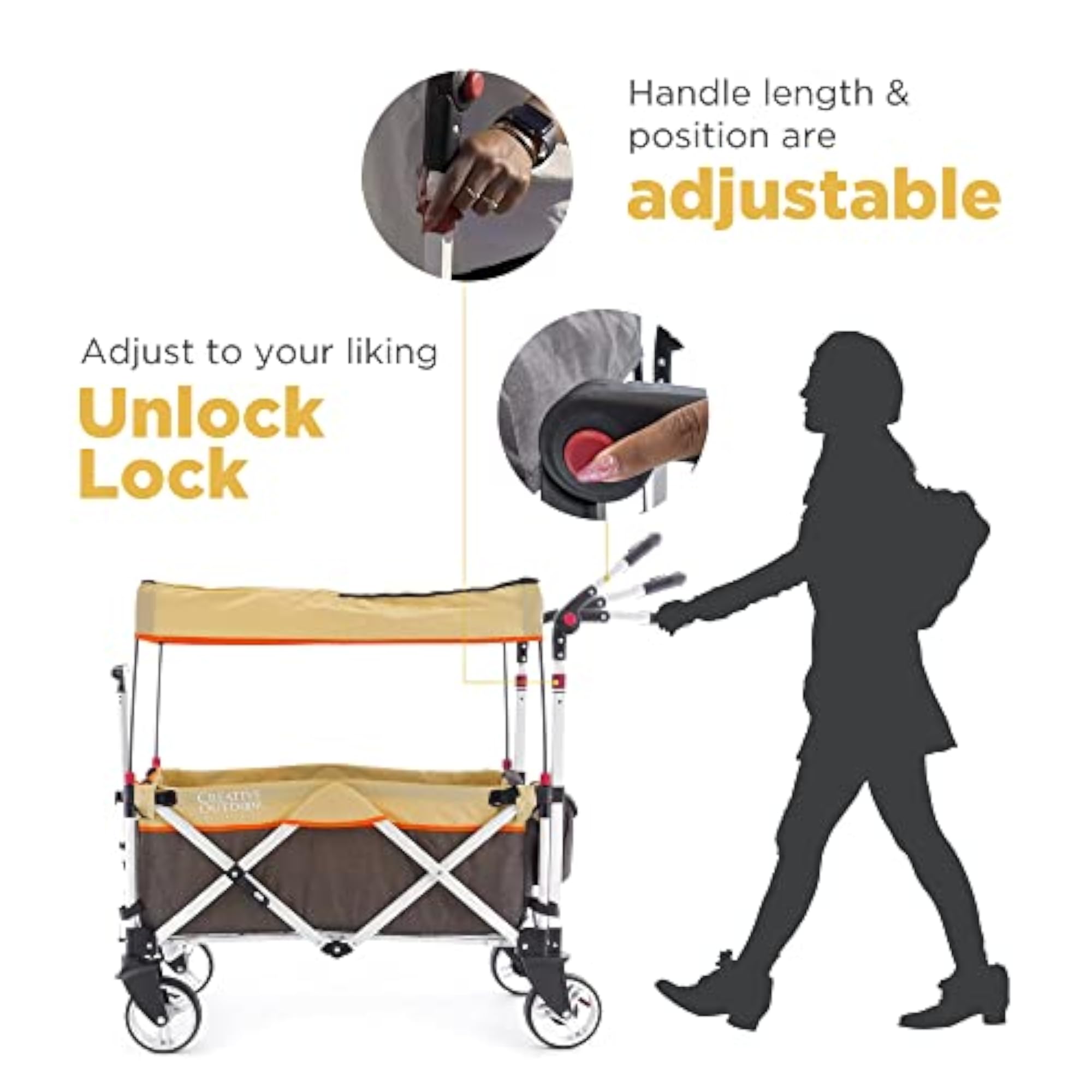 Ultra Compact Folding Stroller Wagon with Canopy