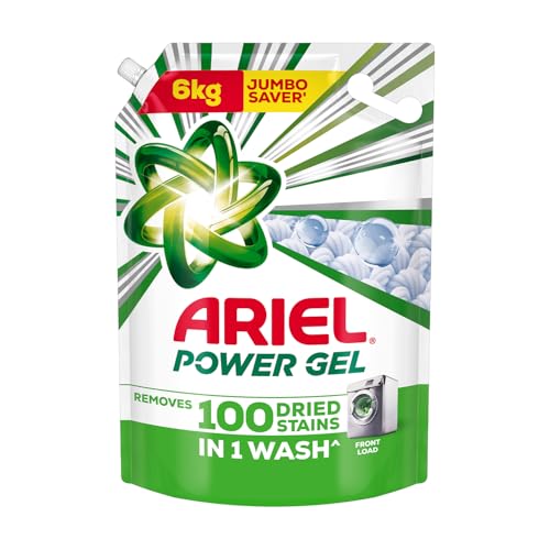 Image of Ariel Power Gel Liquid Detergent for Front Load - 6kg | Removes 100 Dried Stains in 1 Wash | Faster Dissolving | Long-Lasting Fragrance | Color Protection | At the price of Powders
