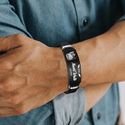 ubjva Picture Bracelet Personalized Photo Custom Memorial Bracelet for Loss Loved One Silicone Bracelets Sympathy Gift4