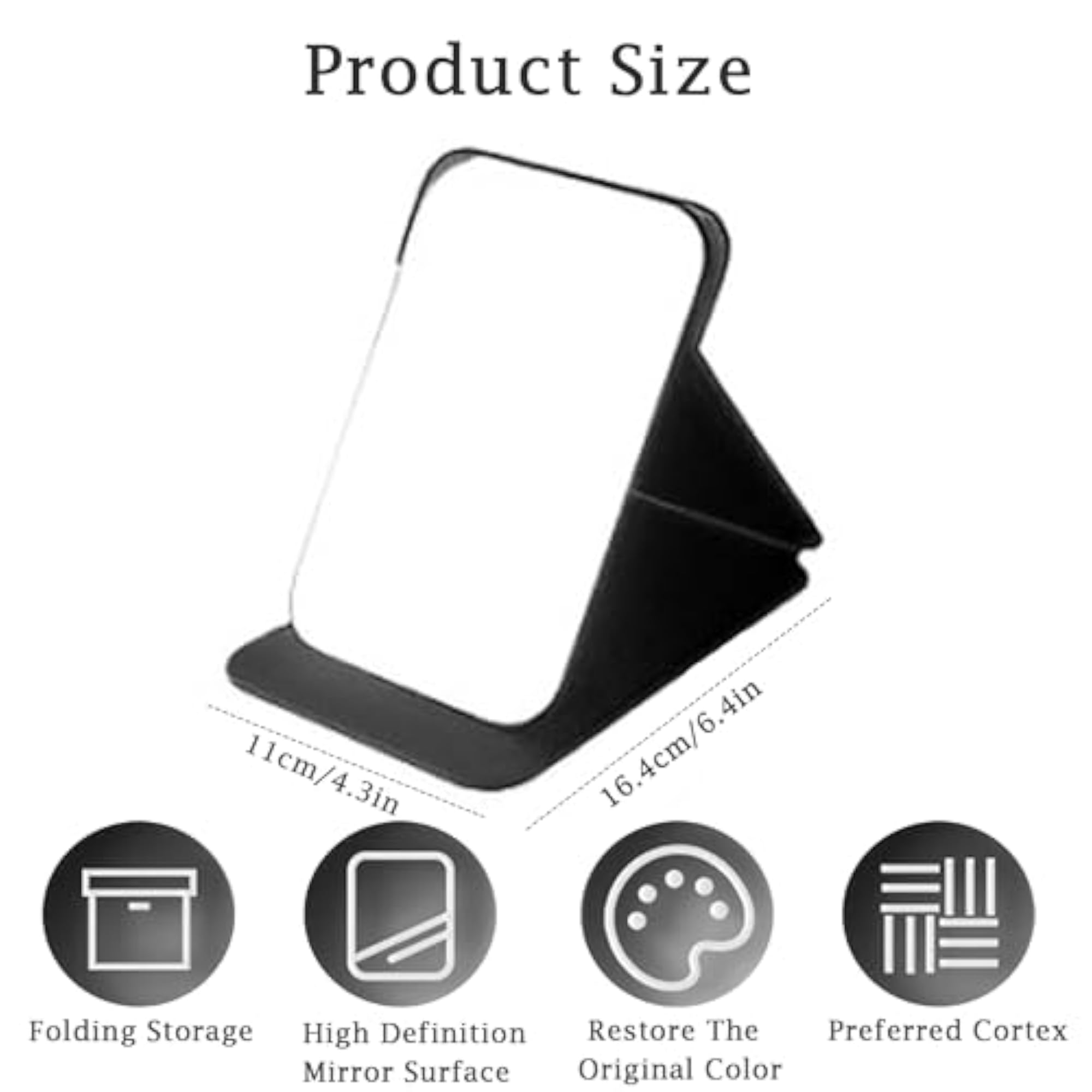 Portable Folding Mirror with Adjustable Stand