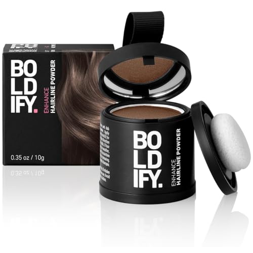 BOLDIFY Hairline Powder - LARGER 10g Bottle - Root Touch Up Powder - Instantly Conceals Hair Loss - Hair Toppers for Women & Men, Hair Powder for Thinning, Stain-Proof 48 Hour Formula (Light Brown)