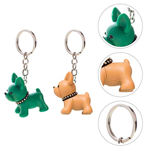 SOIMISS Pcs 2 Chaveiro Cão Francês Bull Dog Pingente Anel Chave Cão Animal de Estimação Memorial Jói
