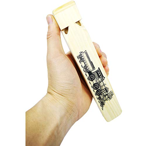 Fartime Wooden Train Whistle With A Beautiful Gift Box, 4 Tone Toddlers Educational Party Favors Toy Gift with Blast Chart for Kids