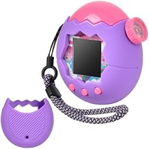 ANKHOH Case for Tamagotchi Paradise, Soft Silicone Protective Cover & Skin with Detachable Lanyard for Virtual Electronic Pet , Anti-Scratch Holder for Travel and Everyday Carry Purple