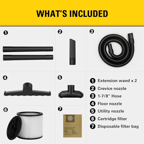 Image of STANLEY 12 Gallon 5.5 Peak HP Wet /Dry Vacuum, 3 in 1 Shop Vacuum Blower,1-7 /8 inchx6 Hose, Range for Garage, Carpet Clean, Workshop with Vacuum Attachments-SL18199P