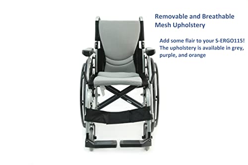 Karman S-115 Ergonomic Wheelchair 25 Lbs, 16" Seat And Quick Release Axles, Pearl Silver #TOP2