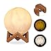 Produktbild Relaxdays Mondlampe 3D, 2 Farben, dimmbar, Touch Sensor, kabellos, mit Ständer, für Kinder, Mondleuchte LED, 15 cm, weiß