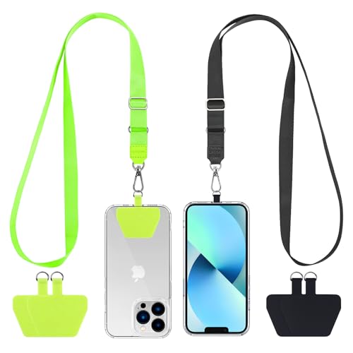 CACOE Phone Lanyard, Black+Green, 2 Pcs
