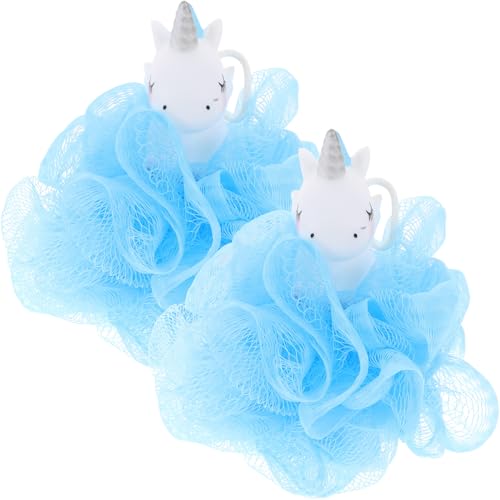 Healifty 2pezzi Spugne da Bagno Forma di Unicorno in Rete Esfolianti per Corpo Accessori da Bagno per Ragazzo Ragazza Materiali Morbidi e Delicati per Pulizia