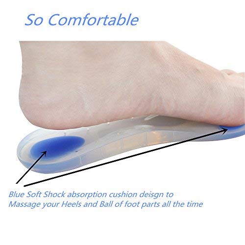Insoles Silicone Gel Arch Support Orthotic Shoe Insert - Relieve Plantar Fasciitis Pain Release Heel Bone Spur Calluses And Corns Massage Heels And Metatarsal (Xs(Women:4-6)) #TOP4