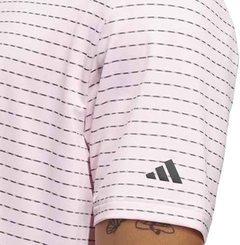 adidas Men's Ultimate365 Dash Stripe Polo Shirt, Clear Pink/Black, Large — view 6