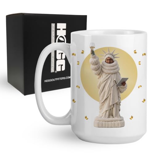 Hogg Chamath Palihapitiya Mug, Statue of Liberty Turtleneck Meme Coffee Mug, 15 oz Ceramic Coffee Cup, Funny Meme Cup