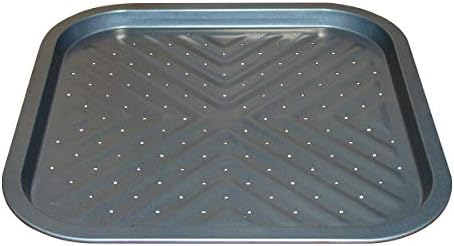 Mingcao Nonstick Square Pizza Pan, 14 x14 Inch Carbon Steel Tray with Holes, Pizza Bakeware for Oven Baking Pizza,French Fries