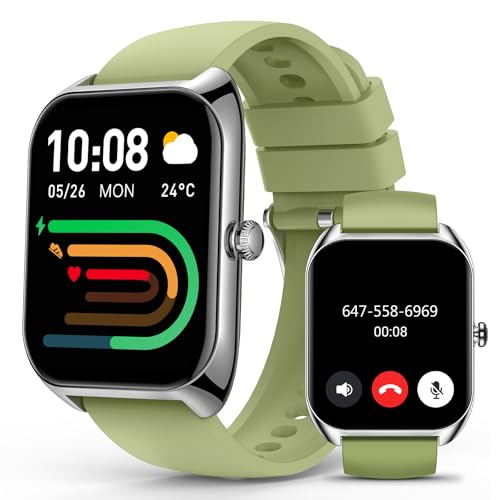 Smart Watch (Answer/Make Call) for Men Women, 2.02\" Smartwatch with Heart Rate/Blood Pressure/Blood Oxygen/Sleep Monitor, IPX8 Waterproof Fitness Tracker, 100+ Sports Modes Compatible with iOS Android