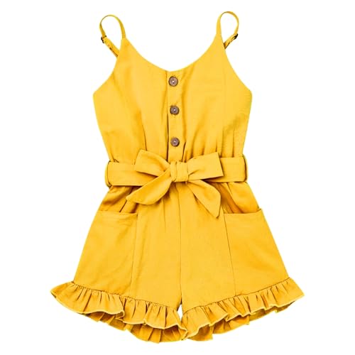 KAFIREN - KAFIREN Girl Clothes Sleeveless Romper Strap Jumpsuit for 12-18 Month olds, Yellow - Best Deal on Amazon
