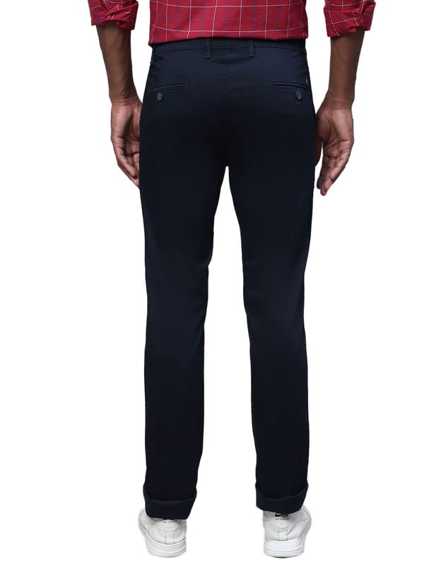 Image of Cantabil Black Solid Non Pleated Regular Fit Mid Rise Formal Trouser for Men | Formal Pants for Men | Formal Wear Regular Fit Trouser for Men (P MTRC00102)