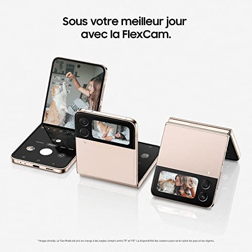 Samsung Galaxy Z Flip4 Téléphone Portable 5G Carte SIM non incluse Android Smartphone Pliable Extension garantie offerte [Exclusivité Amazon] Version FR - vue 5