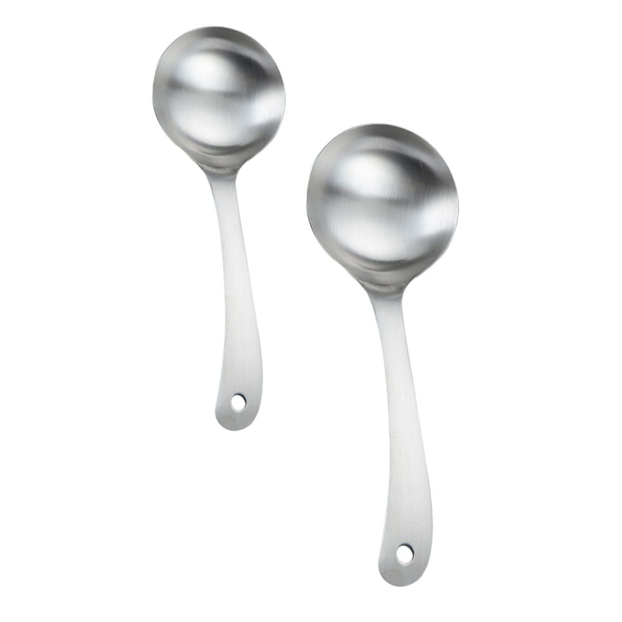 STOBAZA Elegant Stainless Steel Rice Spoons Reusable Soup Spoons Serving Utensils