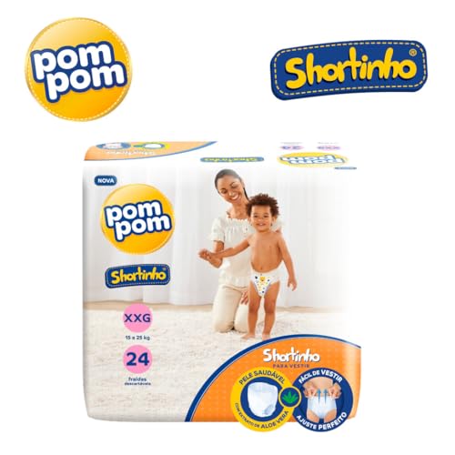 Fralda Pom Pom Shortinho Jumbo XXG 24 Unidades