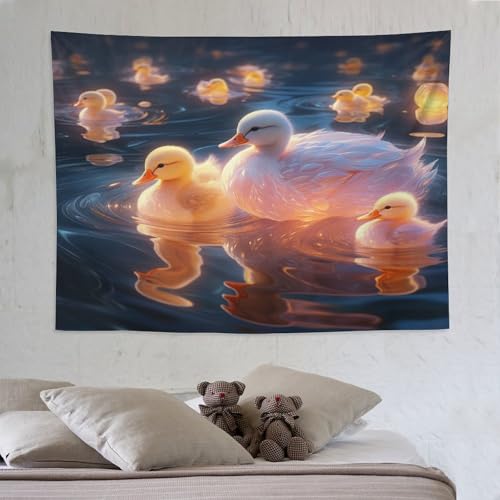 Tenture canard mignon PAZZK pour cacher un mur abîmé de dortoir ou salon 150x200cm