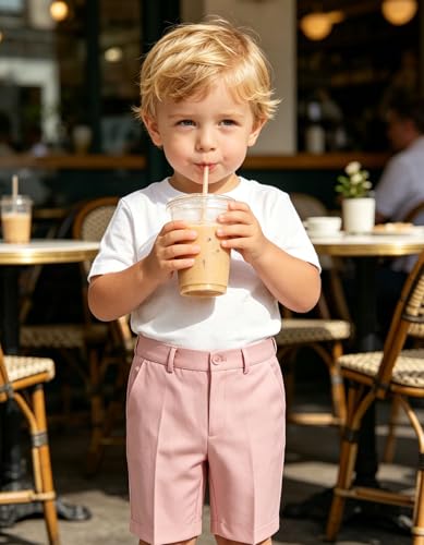 Image of Boy Shorts Kids Stretch School Uniform Clothes Flat Front Dress Casual Shorts with Pockets for Summer