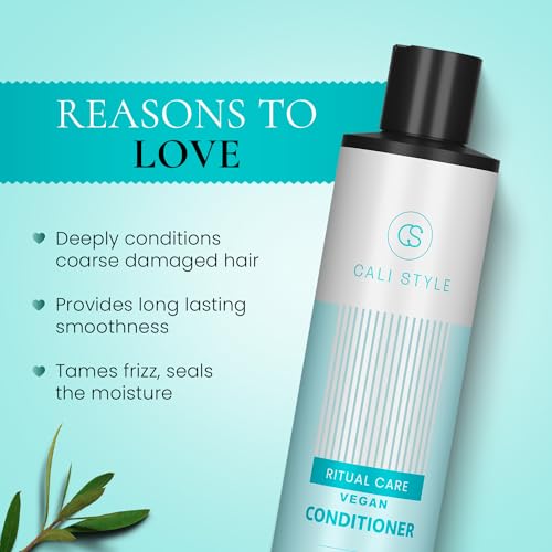 Cali Style Ritual Care Vegan Conditioner | 5-in-1 Benefits - Moisturizing, Hydrating, Defrizz, Nourishing, & Softening | With Argan Oil, Green Tea & Olive Oil | No Paraben & Sulfate (16.9 Fl. Oz) - Thumbnail 3