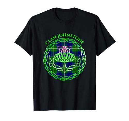 Clan Johnstone Scottish Tartan Celtic Thistle T-Shirt