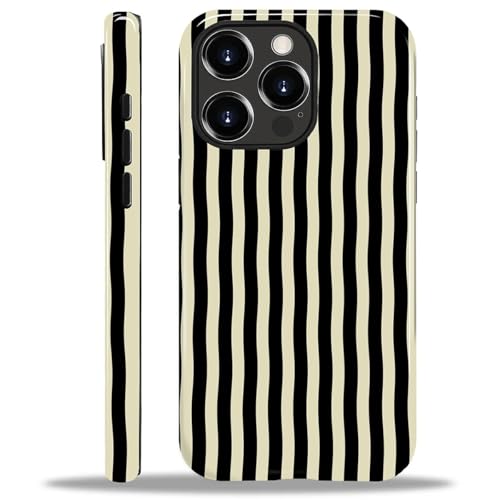 ilikediy for iPhone 14 Pro Max Case,HL2 Black Stripes Hybrid 2 Layer Hard Shell Silicone Protective Pattern Design Case