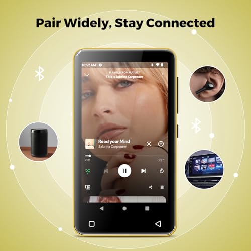 Image of innioasis G1 Kids MP3 Player with Bluetooth, WiFi, 16GB Android MP4 Player, 4-Inch Full Touch Screen, Supports Spotify, Pandora, Tidal, Deezer, Amazon Music (Gold)