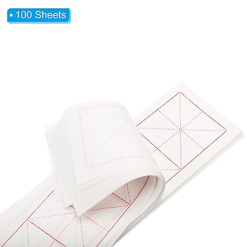 PATIKIL Papel Xuan, 100 folhas de papel de arroz com grade 