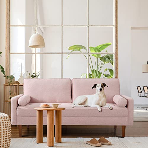 Koorlian Pink Couches, 68 Inch Fabric Loveseat Sofa #TOP1