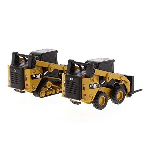 1:64 Scale Caterpillar 272D2 Skid Steer Loader & 297D2 Compact Track Loader - Play & Collect By Diecast Masters (Comes With 2 Models And 2 Bucket, 2 Broom, 2 Pallet Forks, And 2 Auger Attachments) #TOP6