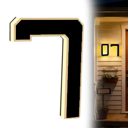 Numéro de maison solaire 9 pouces LED étanche extérieur grand numéro lumineux