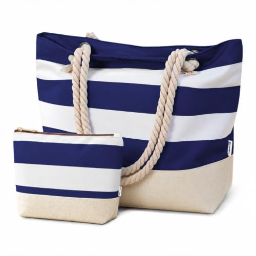 Image of Vavabox Initial Beach Tote Bag for Women, Water-resistant Gifts for Women | Soft Foldable Sandproof Travel Beach Bag Set, Birthday Gifts for Daughter