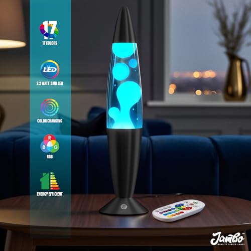 JAMBO 16" LED 17-Color Changing Motion Lamp with Remote, LED Light for Kids Teens and Adults, Night Light Nightlight, Relaxing Magma Lamp for Bedroom Living Room Office Kitchen, Home Decor by JAMBO - Image 2