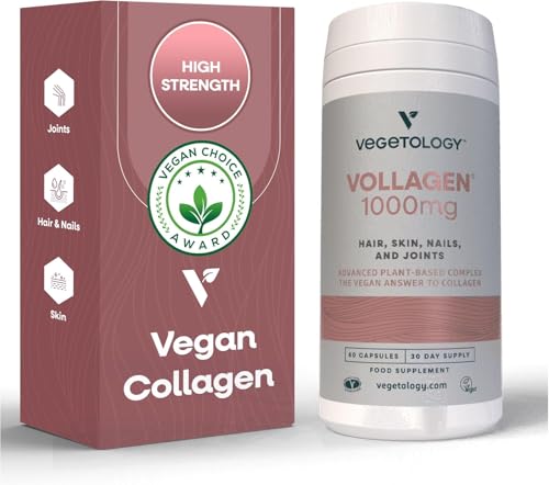 Vegetology Vollagen Vegan Collagen Supplements, 1000mg, 60 Tablets