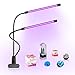 LED UV Lamp Dual Head, 20W Light with Clip, Glow in The Dark, 395nm-405nm Black Light for Party, Stage, Paint, Collection, Aquarium,