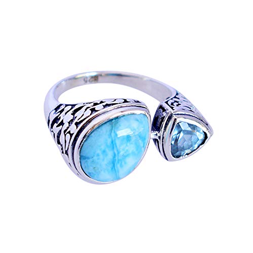 Bague Larimar RI-5684 topaze bleue en argent 925 pour sublimer votre quotidien