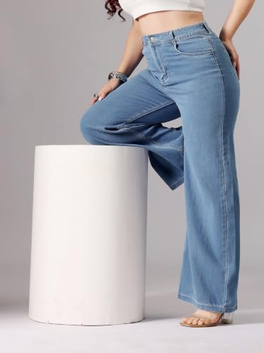 Image of Miss Chase A+ Women's High Rise Regular Stretchable Denim Bootcut Shaping Jeans